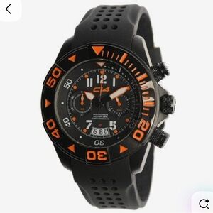 Carbon 14 Men's Black and Orange Chronograph Watch